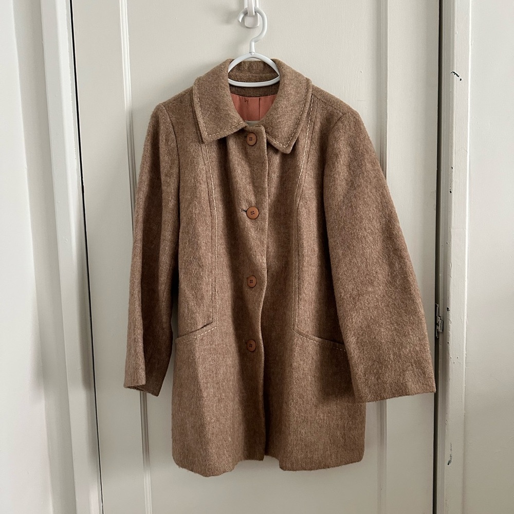 Elegant Brown Pea Coat for Women